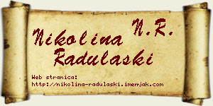 Nikolina Radulaški vizit kartica